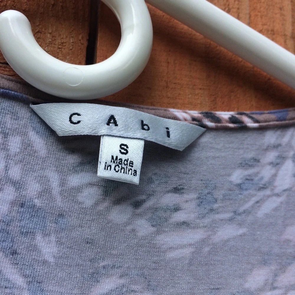 CAbi Women's Long Sleeve Top - Blue and Brown Pattern - Picture 2 of 2